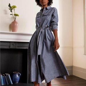 Boden Blue Long Sleeve Dress